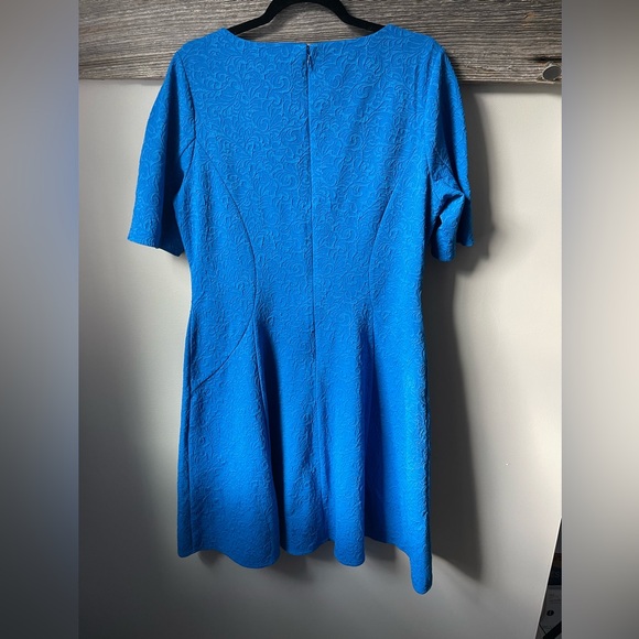 London Style Royal Blue Textured Dress - Picture 2 of 7